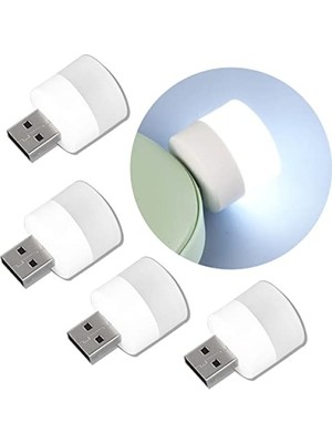Aesco Mini LED USB Gece Işıkları, Sıcak Beyaz, 4 Adet