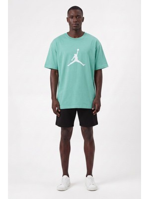 Lixa Günlük Spor Tişört Air Jordan Su Yeşili Oversize 142667