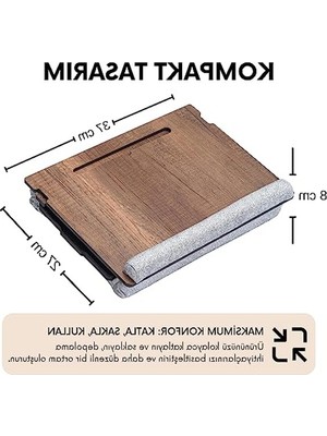 Aesco Minderli Eğim Ayarlı Laptop Sehpası ve Mousepadli Set