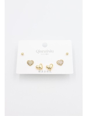 MiraLive Çoklu Set Küpe - Altın