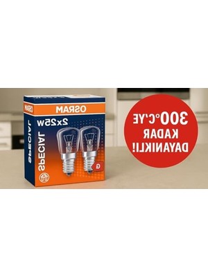 Aesco 2'li Halojen Ampul Seti, 25W Fırın Ampul, E14 Duy ile Uyumlu