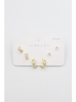 MiraLive Çoklu Set Küpe - Altın