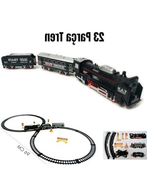 Aesco Işıklı 23 Parça Klasik Tren Seti - 96 Cm, 3 Farklı Ray Modeli
