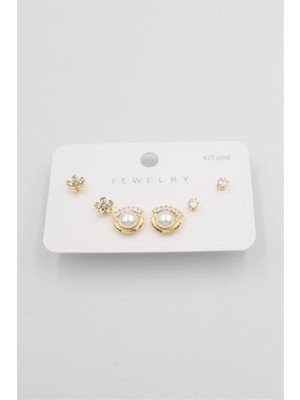 MiraLive Çoklu Set Küpe - Altın