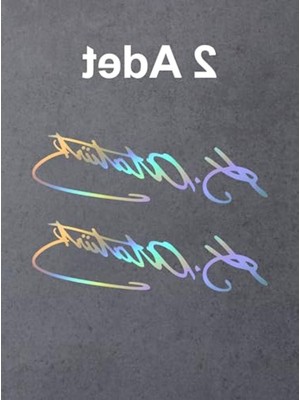 Aesco Atatürk Imza Sticker Seti, 2 Adet Renkli Tasarım ile Dekorasyon Fikri