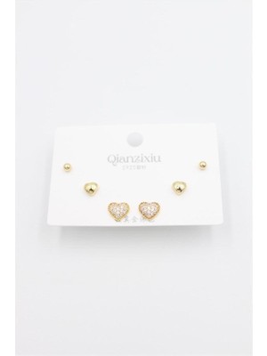 MiraLive Çoklu Set Küpe - Altın