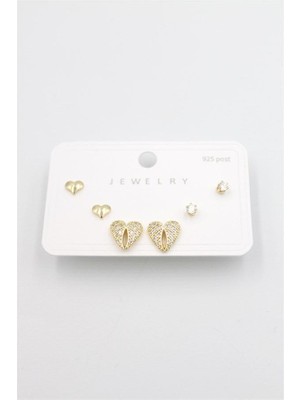 MiraLive Çoklu Set Küpe - Altın