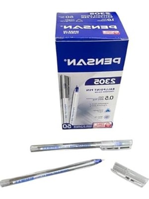 Aesco 0.5 mm Iğne Uçlu Mavi Tükenmez Kalem, 50 Adet Paket Içinde