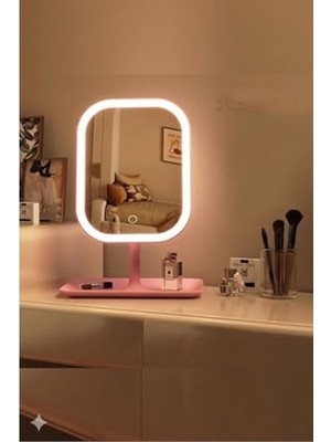 Aesco LED Işıklı Makyaj Aynası, USB ile Şarj Edilebilir, Taşınabilir