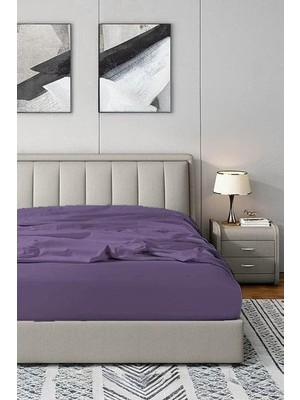 Aesco Mürdüm Renkli 120X200 Lastikli Fitted Penye Çarşaf