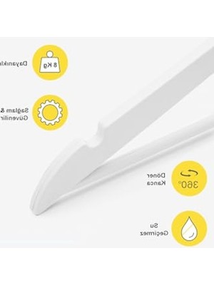 Aesco Ahşap Görünümlü Plastik Askı Seti, Dayanıklı ve Ince Tasarım