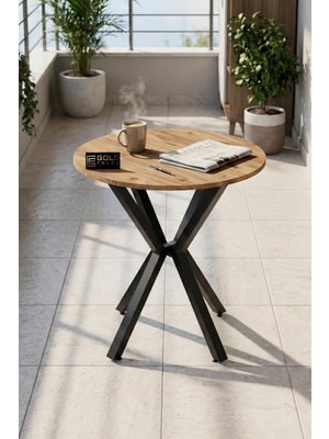 Bahçe Masası Ahşap Balkon Teras Cafe 70 Çap Yuvarlak Mutfak Yemek Masası 9820 Atlantik Çam (Sa