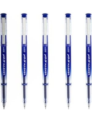 Aesco My King Iğne Uçlu Metal Klipsli Jel Tükenmez Kalem 0.5 mm Mavi - 5 Adet GNSRKFAZ914