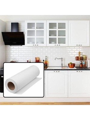 Aesco 100 cm x 3 Metre Parlak Beyaz Mobilya Kaplama Folyosu, Dayanıklı Malzeme