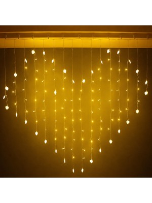 Kuzey Oyuncak Vıp Yuksek Kalite 16 Dallı Gün Işığı Kalpli Salkım LED Işık 2 Metre 30 cm Modlu Eklemeli 220 Volt