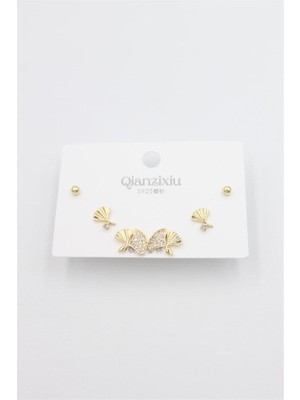 MiraLive Çoklu Set Küpe - Altın