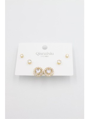 MiraLive Çoklu Set Küpe - Altın