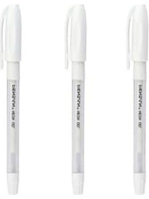 Aesco Beyaz Neon Tükenmez Kalem Jel 1.0 Mm, 2 Adet