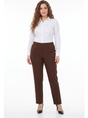 Kadın Paça Puntalı Beli Lastikli Kumaş Pantolon BGL-ST04323