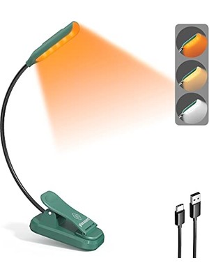 Aesco Söğüt Yatakta Kitaplar Için Okuma Işıkları, 10LED Parlak Kitap Işığı, 3 Renk ve 3 Parlaklık, Şarj Edilebilir Kitap Işığı 80 Saat Sürer, Okuma Işığında Hafif Klips (Yeşil)          [enerji Sınıfı A]