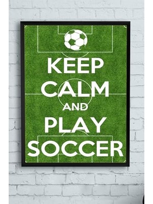 Aesco (PSTER11644) Keep Calm And Play Futbol Çerçeveli Tablo (21X30CM)