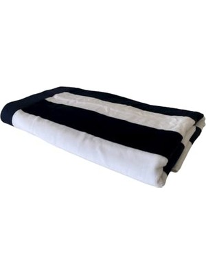 Aesco Plaj Büyük Havlu, Havuz ve Plaj, Cabana Çizgili Tek Taraflı Havlu ve Tek Taraflı Kadife 81 cm x 177 cm Mavi Beyaz (1)