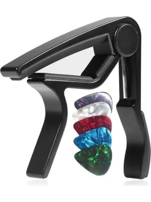 Aesco Lastvoice LCT-999 Black Gitar Capo Metal Kapo Kaliteli 12 Adet Pena