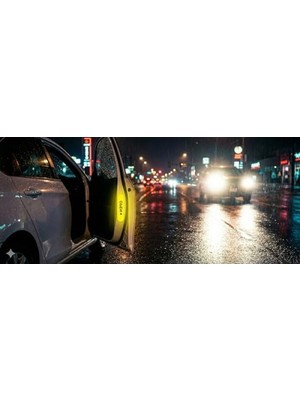 Aesco Reflektif Araç Kapı Uyarı Sticker Seti - 2'li Sarı