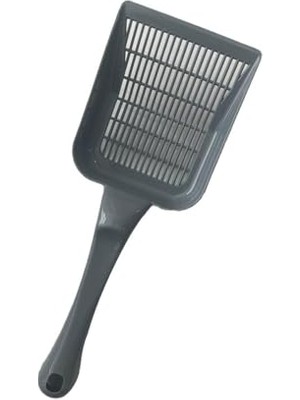 Aesco Dar Aralıklı Plastik Kedi Kumu Küreği, 28 Cm, Gri