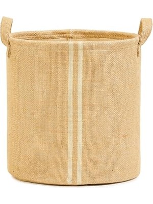 Aesco Ocean Home Textile Çizgili Jüt Sepet 20 x 20 cm