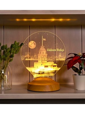 Aesco Kız Kulesi Tasarımlı LED Lamba - Sevgiliye Özel Romantik Istanbul Hatırası ve Doğum Günü Hediyesi