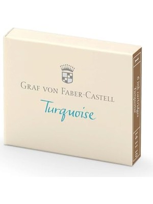 Aesco Graf Von Faber-Castell Kartuş, 6’lı, Turkuaz Renk, Silinmez ve Suya Dayanıklı, Işığa Karşı Dirençli, Kolay Takılabilir, Ergonomik Tasarım