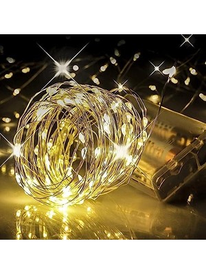 Aesco Orret Home 5 Metre Gün Işığı Peri LED – Pilli Dekoratif Sarı Renkli LED Işık, Şerit Yılbaşı ve Parti Aydınlatması, Süsleme ve Dekoratif Işık Zinciri-Dekorasyon Işığı Şerit Aydınlatma          [enerji