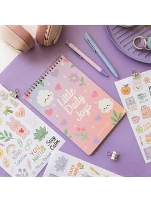 Aesco A5 Sticker Book 466 Adet 18 Yaprak Renkli Etiket Defteri