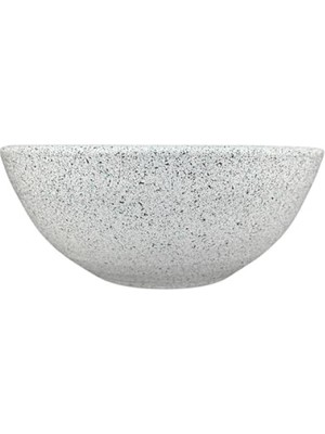 Aesco Beyaz Granit Toprak Saksı 20 cm Çap