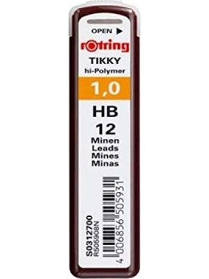 Aesco Rotring Tikky Hi-Polymer Mekanik Kurşun Kalem Ucu, 1,0 Mm, Hb