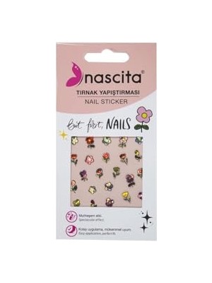 Aesco Nascita Çiçek Desenli Tırnak Stickerı - 31