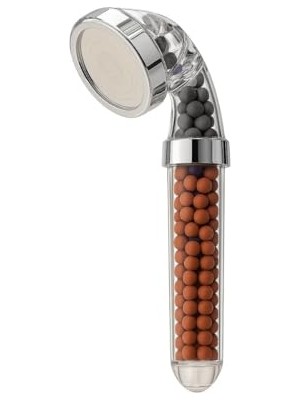 Aesco Tasarruflu Duş Başlığı | 21 Cm, Mineral ve Anyon Taşlı Su Arıtmalı Basınçlı El Duşu – Su ve Enerji Tasarrufu Sağlar