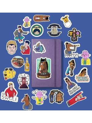 Aesco Bojack Horseman Sticker Paketi - Bullet Journal - Ajanda - Planner - Defter - Laptop Etiket Çıkartma