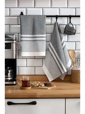 Aesco Vionel Home 2'li Kurulama BEZI,%100 Pamuk Yüksek Su Emici, Beslenme Örtüsü, Çok Amaçlı Servis Peçetesi 45X60CM