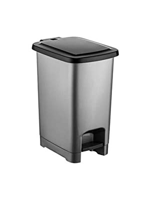 Aesco Şenyayla 40 L Slim Pedallı Çöp Kovası, Dar Alanlara Uygun Ince Tasarım Çöp Kutusu, Kapaklı Plastik Atık Kovası, Mutfak Banyo Ofis Kullanımı,