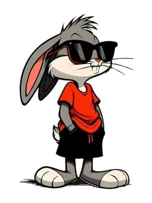 Aesco Bugs Bunny Sticker 14 x 9,5 cm Araba Laptop Oto Motor Çok Renkli, QA789569010