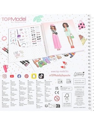 Aesco 13804 Topmodel Dress Me Up - Çıkartma Kitabı, 24 Sayfalık Motifler, Kendiniz Tasarlamak Için Önceden Basılmış Desenler, Dahil. 11 Sayfa Çıkartma