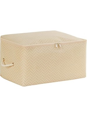 Aesco Ocean Home Textile Küçük Boy Bej Balıksırtı Hurç 30 x 22 x 18 cm