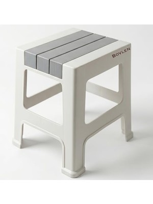 Aesco Küçük Boy Kaymaz Tabanlı Ev Ofis Taburesi - 120 kg Taşıma Kapasiteli Kaymaz Banyo Taburesi - Çocuk Taburesi - 31X35X35 cm (Gri)