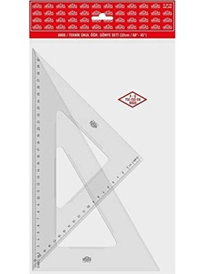 Aesco Teknik Okul Öğrenci Gönye Seti Büyük Boy (32 Cm) 30-60-90 ve 45-45-90