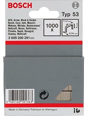 Aesco Bosch Professional Accessories Zımba Teli, Gri, 1000 Adet
