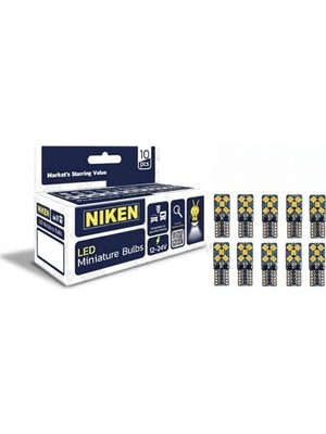 Aesco T10 TURUNCU,12-24V, Park ve Plaka Lambası Için,led Minyatür Ampul, 10 Adet Set