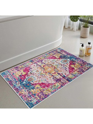 Aesco Monnhein 2'li Set Banyo Paspası, Yumuşak Banyo Halısı, Kaymaz Dot Tabanlı, Su Emici, Makinede Yıkanabilir - 40X60-50 x 80 cm