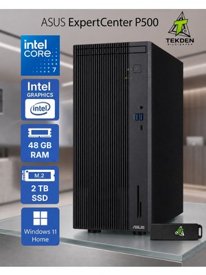 Asus Expertcenter P500 Intel Core 7 (240H) 48GB Ddr5 2tb SSD Windows 11 Home + Office 2026 + Flash Bellek Hediye
